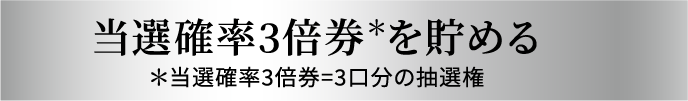 当選確率3倍券*を貯める *当選確率3倍券=3口分の抽選権