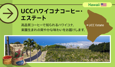 [Hawaii] UCCハワイコナコーヒー・エステート 高品質コーヒーで知られるハワイコナ。楽園生まれの爽やかな味わいをお届けします。
