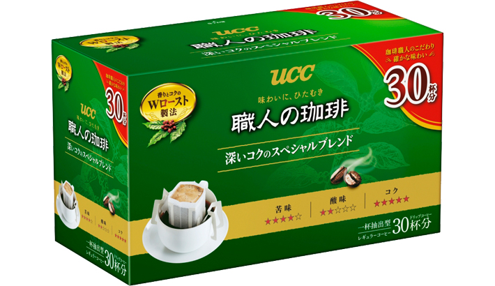 日常使いに最適な簡便型レギュラーコーヒー製品『UCC 職人の珈琲 ドリップコーヒー30P』シリーズ2アイテム 3月4日（月）から新発売！ | コーヒーは UCC上島珈琲