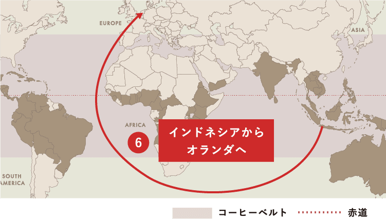 Spread of Coffee コーヒー栽培（アラビカ種）が世界中に広がった軌跡