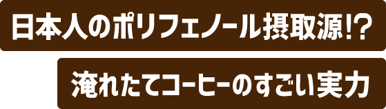 日本人のポリフェノール摂取源!? 淹れたてコーヒーのすごい実力