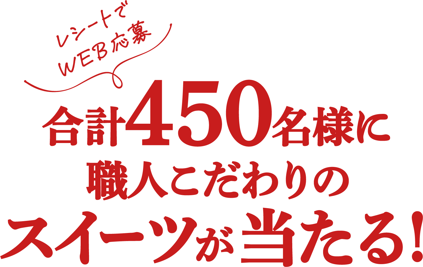 レシートでWEB応募 合計450名様に職人こだわりのスイーツが当たる！