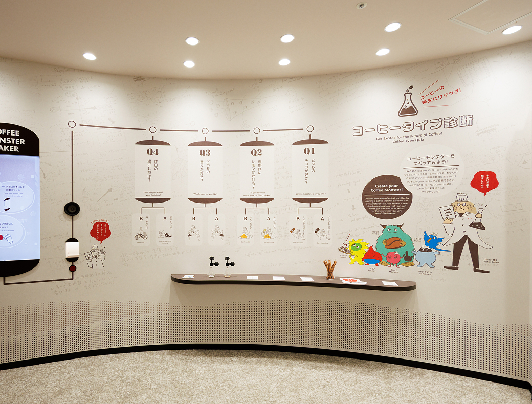 コーヒータイプ診断の展示風景